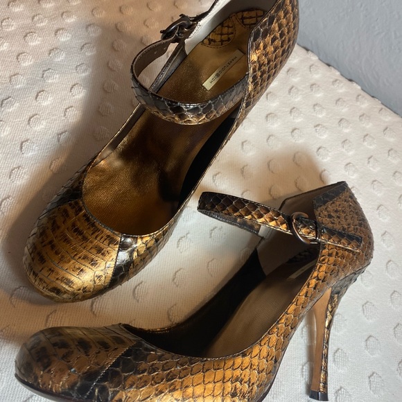 MAX STUDIO  Copper Color Toshi Genuine Snakeskin Heels - Picture 11 of 15